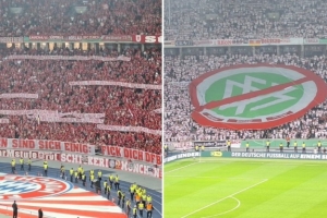 達(dá)成共識！拜仁和斯圖加特球迷都打出反德國足協(xié)橫幅和TIFO