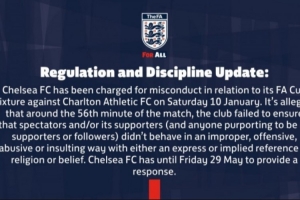 英足總官方：對(duì)陣查爾頓時(shí)切爾西球迷有不當(dāng)行為，對(duì)他們提出指控